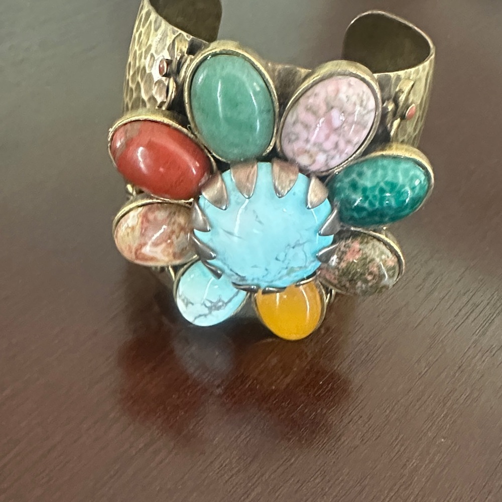 Sweet Romance Gold-Tone Multicolor Stone Bracelet